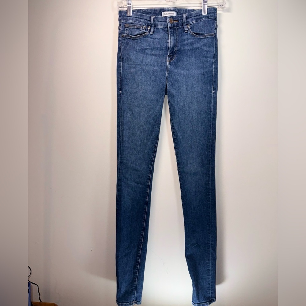Good American GoodLeg Denim Blue Women’s Skinny Ankle Jeans Size 4/27